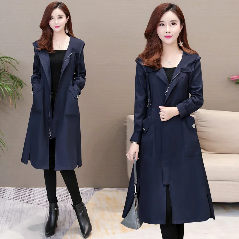 Najtaniej 2020 wiosna lato klasyczny długi płaszcz kobiety dorywczo cienka wiatrówka kobieta płaszcz długi płaszcz kobieta wąska bluza płaszcze