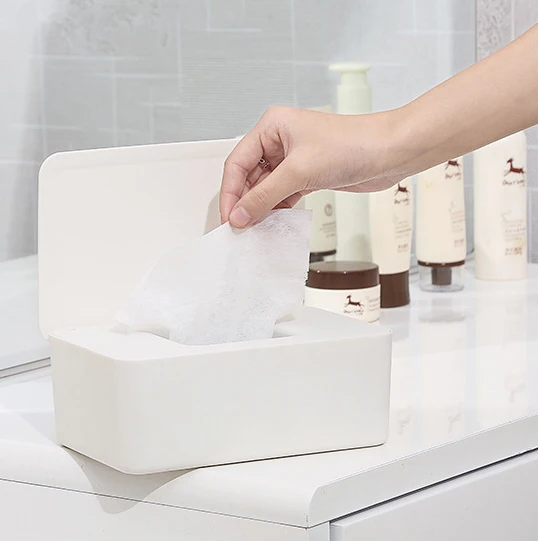 

New kitchen Wet Tissue Box Simple Desktop Dust Proof Plastic Drawer Napkin Storage Box Tissue Dispenser Case Storage Box