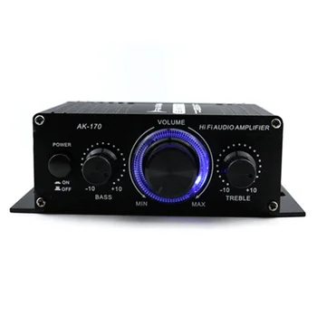 

Car Amplifier 12V Mini Hi-Fi Amplifier Subwoofer Booster Radio MP3 Channel Stereo Sound For Car Motorcycle AK170