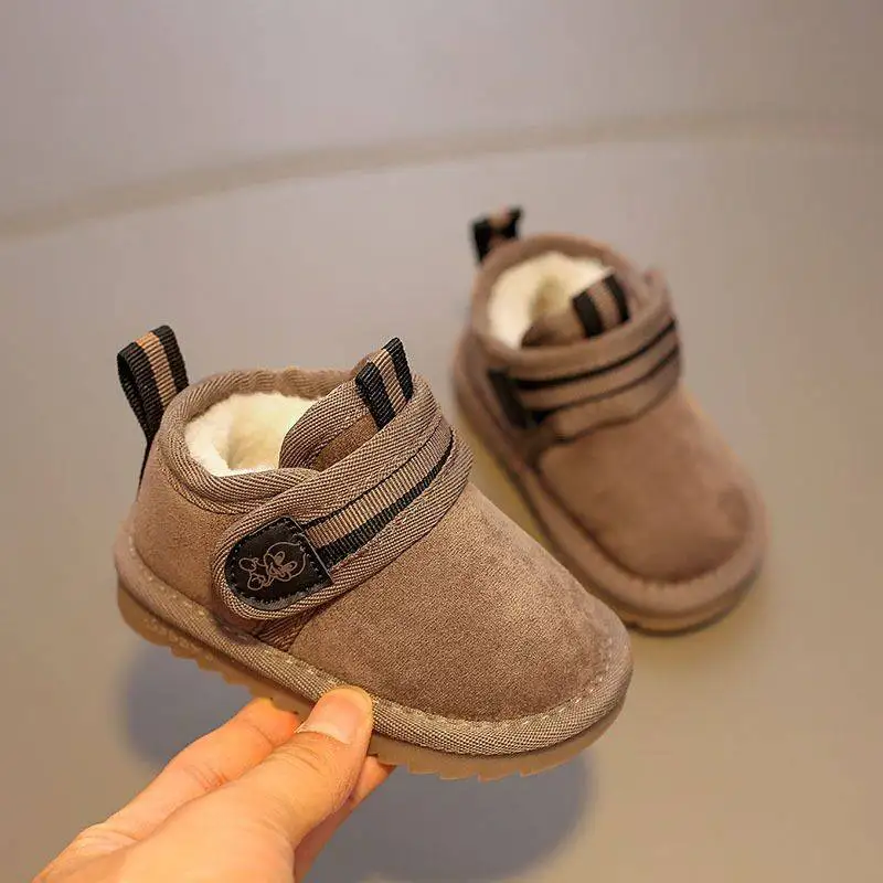 Детские зимние ботинки для девочек; bottines fille copodenieve; зимняя теплая детская обувь на плоской подошве с круглым носком; меховые ботинки для малышей
