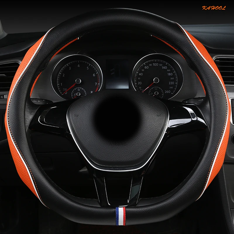 KAHOOL Leather Car Steering Wheel Cover For Isuzu D Max Trooper Rodeo