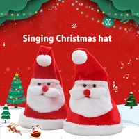 Электрическая Рождественская шляпа плюшевые игрушки могут спеть, светить, качать и регулировать