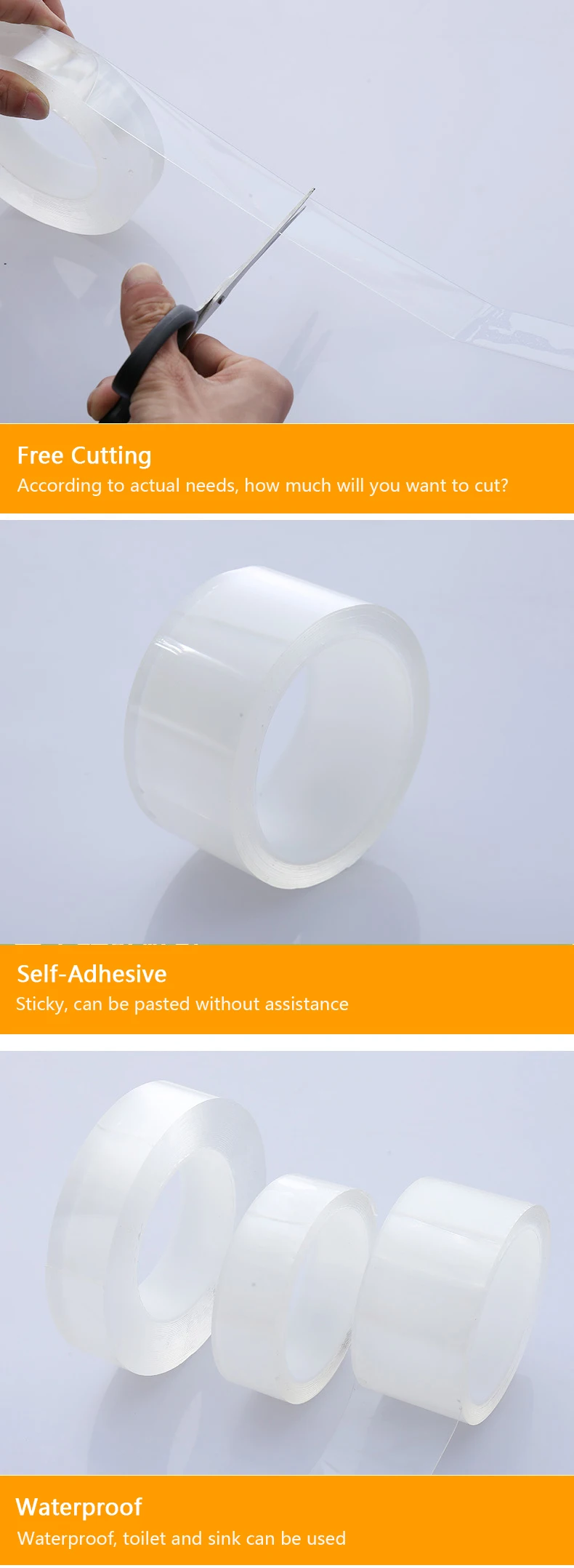 Kitchen Sink Waterproof Mold Strong Self-adhesive Transparent Adhesive Tape Bathroom Toilet Slit Self-adhesive Pool Water Seal