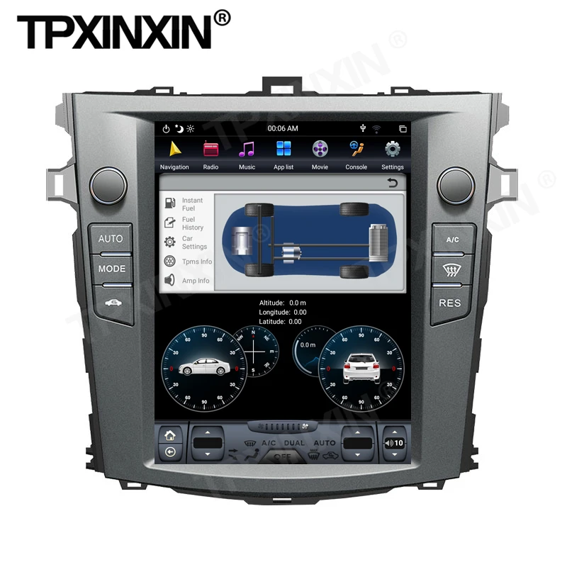 128G Tesla Screen Carplay Android Car Radio 2 Din Stereo Receiver For Toyota Corolla 2007 2008 2009 2010 2011 2012 2013 GPS Unit