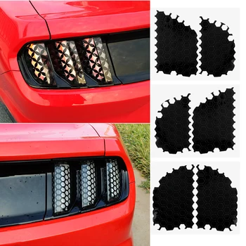 

Honeycomb Tail Light Decorative Stickers Decals 6pcs/set Car Taillight Sticker Auto Decoration Car Styling Fit For Ford Mustang