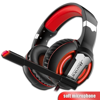 

Gaming Headphones soft Microphone game Earphones Deep Bass Stereo Big over-ear Headsets for PC PS4 Computer Gamer Laptop
