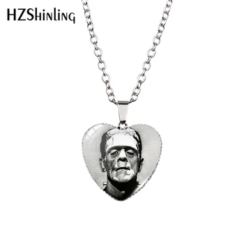 

2018 New Traditional Frankenstein Heart Pendant Couple Necklace Handmade Pendants Glass Dome Jewelry HZ3