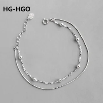 

Silver 925 Jewelry Bracelets For Women 925 Sterling Silver Layered Beads Bracelet Korean Simple Women Chain Bracelets