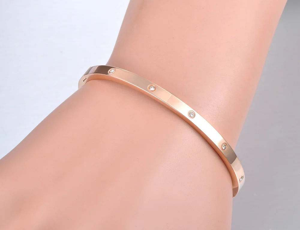 BOBOTUU CZ Crystal 4mm Cuff Bangle For Women Girls Cubic Zirconia Love Titanium Stainless Steel Bracelet Jewelry BB19063 bangle bracelet crystal bracelets zircon bracelet zirconia bangle stainless steel bracelet