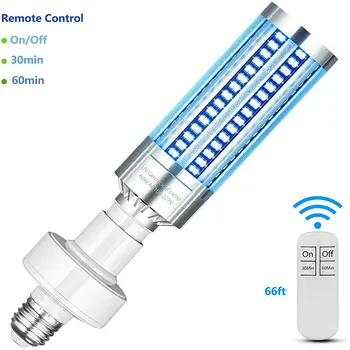 

60W UV Germicidal Lamp Led Light Bulb with Remote Control Antibacterial Rate Indoor Sterilization Safety Light Killing Virus E27