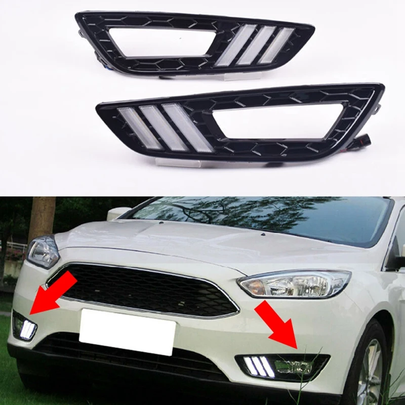 Car DRL Daytime Running Lights Led Turning Signal Lamps 12V Fog Lamps