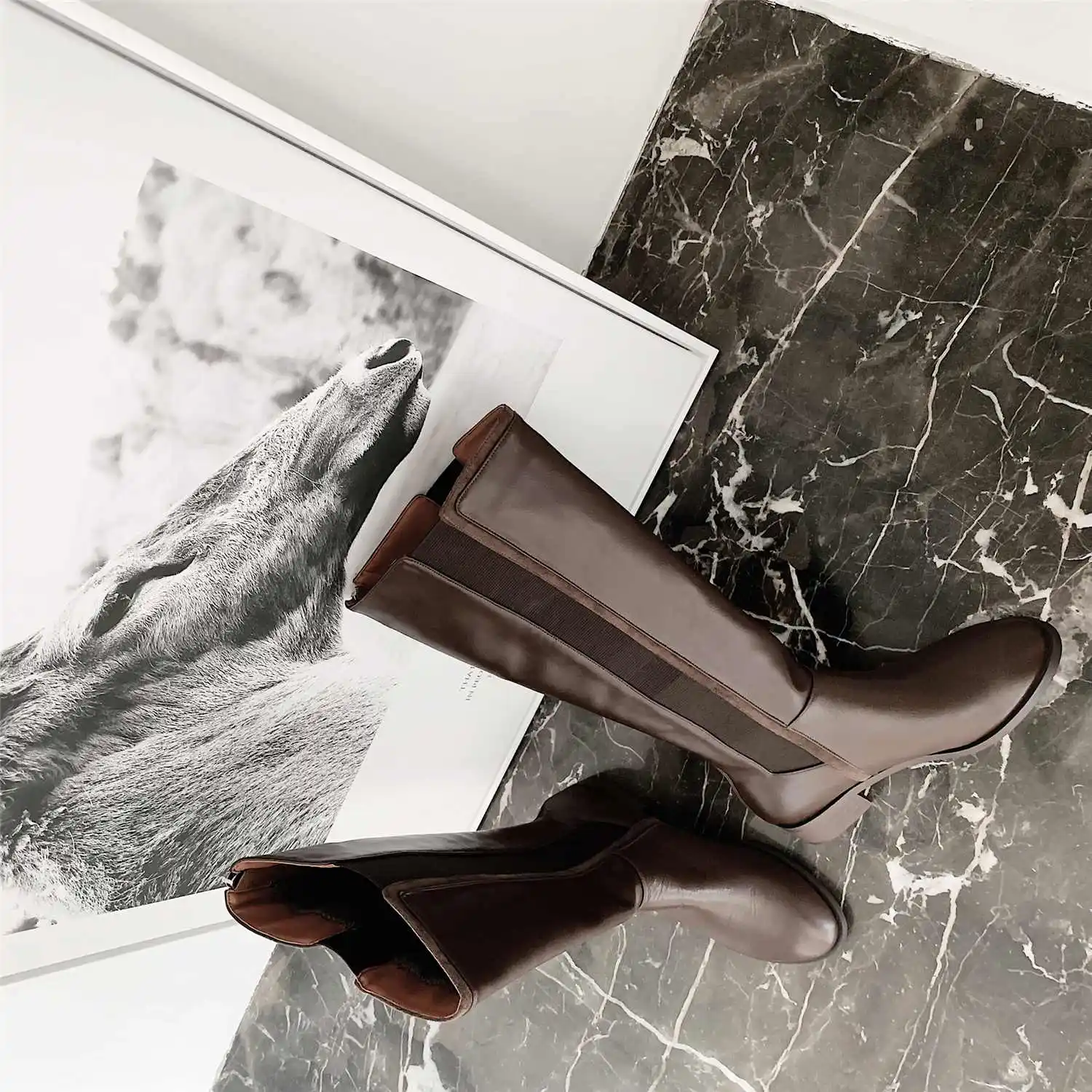 Botas mujer; обувь на высоком каблуке; женские сапоги для верховой езды; винтажные рыцарские сапоги из коровьей кожи; сохраняющие тепло высокие сапоги на молнии для зрелых женщин