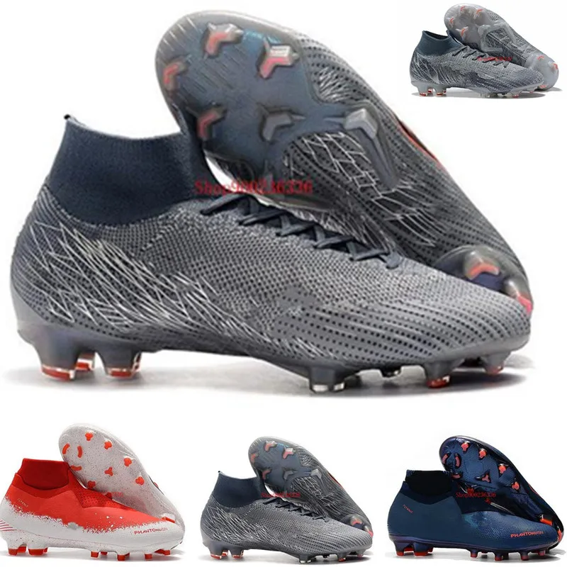 

2020 quality Cheap mens soccer shoes SUperFlys FG TF white cleats football boots Outdoor Spikes Soccer Training Sport Sneakers