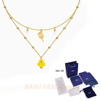 

2020 SWA New FRIENDS Little Yellow Duck Necklace Elegant Sally . Tennis Decoration Crystal Necklace Female Fashion Jewelry Gift