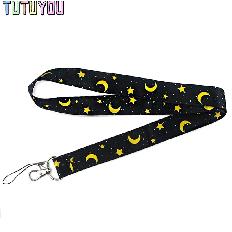 PC1645 Star Moon Lanyards For Keychain ID Card Pass Gym Mobile Phone USB Badge Key Ring Holder Neck Straps Accessories | Мобильные