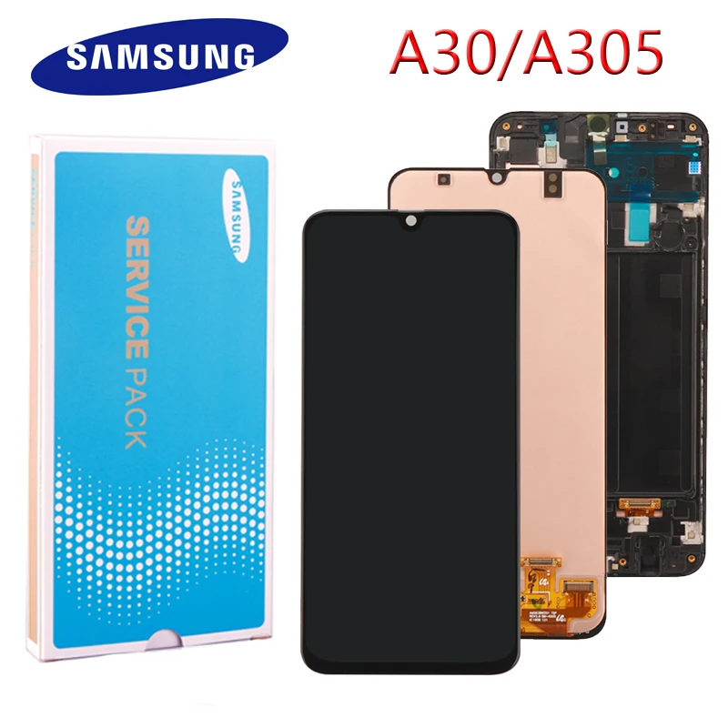ORIGINAL 6.4'' SUPER AMOLED LCD Display for SAMSUNG GALAXY A30 A305/DS A305F A305FD A305A Touch Screen Digitizer Assembly |