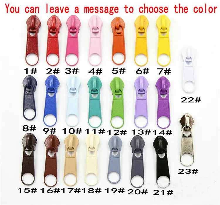 Colours Zipper Puller zipper pullers zipper accessories Suitable for 5# Nylon Zipper DIY Sewing Accessories 10pcs/lot