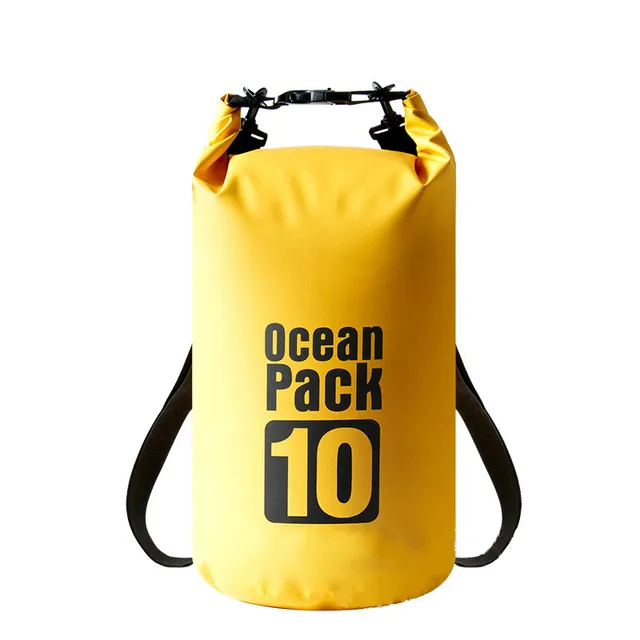 2L-30L Bucket Outdoors Waterproof Backpack Bag  Portable Rafting Diving Dry Bag Sack PVC Swimming Bags for River Trekking yellow