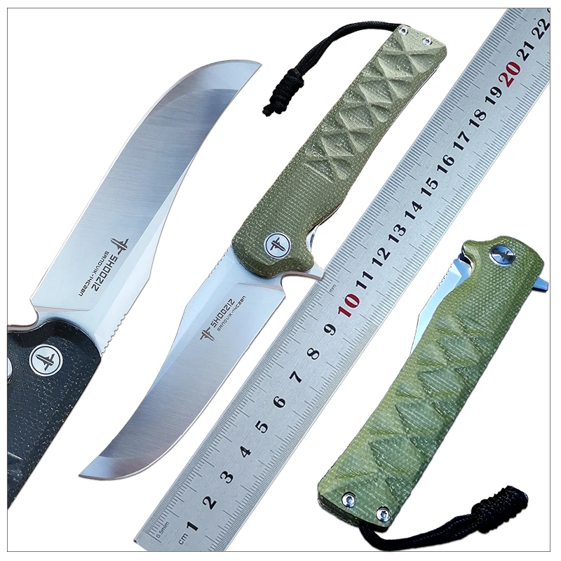 SHOOZIZ Sandvik14C28N Steel XUN113 Folding Knife Outdoor Tactical Linen Miktar Handle Hunting Survival EDC | Инструменты