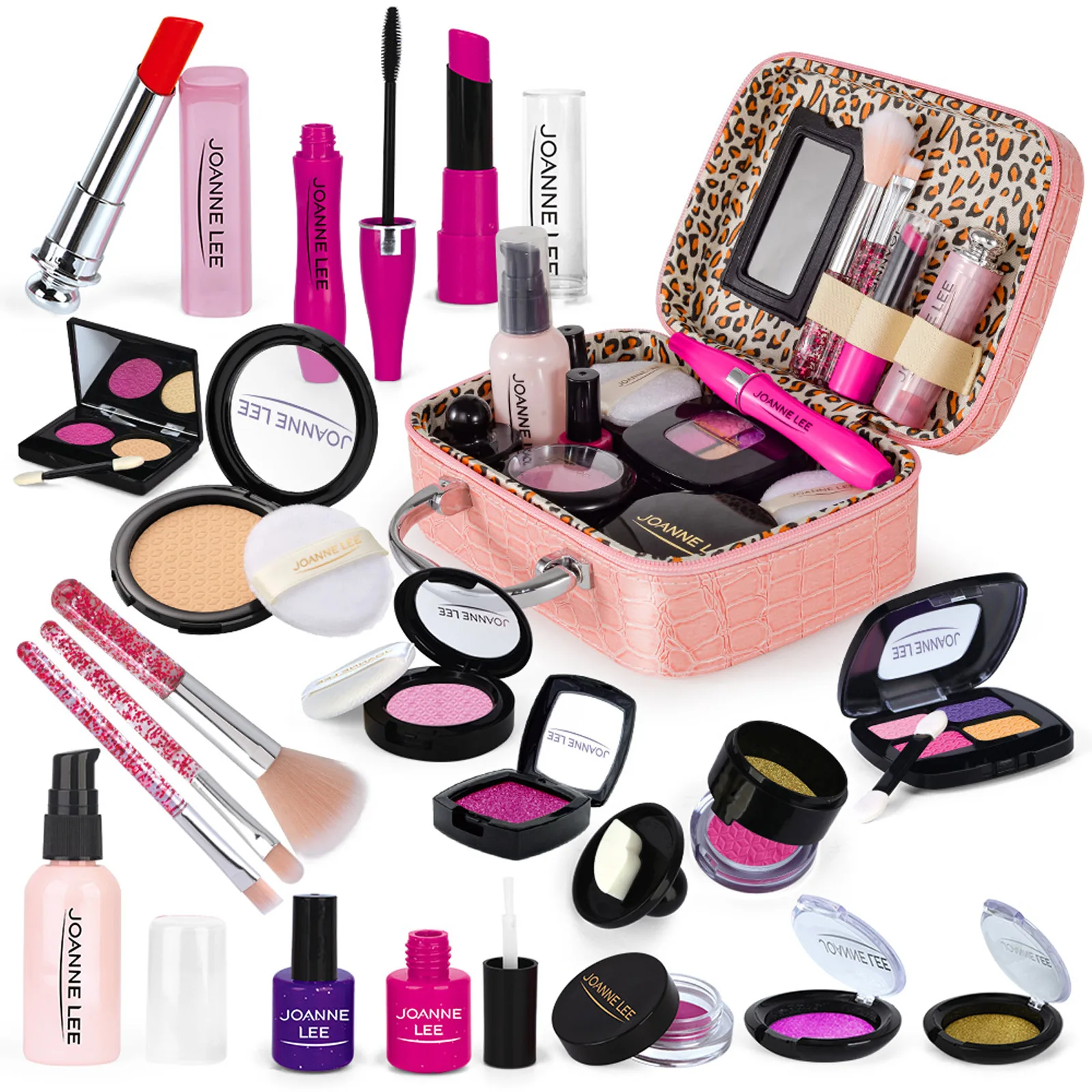 Bolsa de mano de maquillaje para niñas, juego de cosméticos, rosa, belleza, vestido de princesa