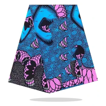 

100%Breathable Nigerian Style Women Dress Material Real High Quality Ankara African Wax Prints Fabric 6 Yards For Sewing RV18-26