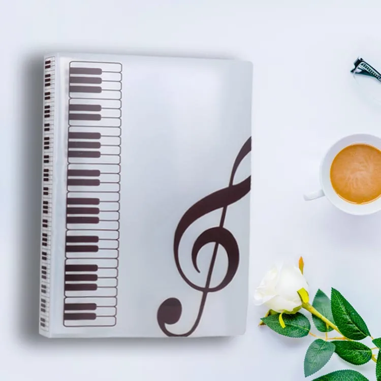 1pcs Creative A4 Music Teaching Supplies 40 Layer Music Piano Score File Folder Fashion School Music Learning Filing Products - Цвет: White