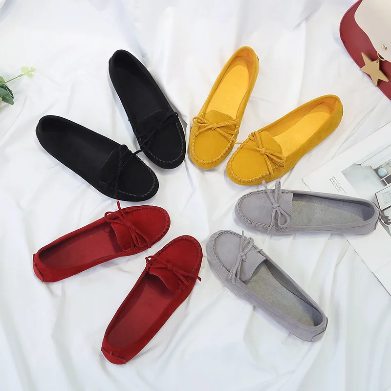 

Spring And Autumn Moccosins 2019 New Style Breathable Shallow Mouth Single Shoes Non-Slip Korean-style Pregnant WOMEN'S Retro Bo