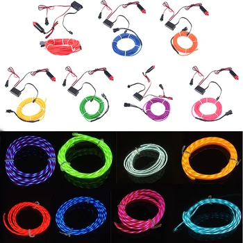 

POSSBAY 5M Car Styling Chasing EL Wire Light Lamp Strip Creative LED Lights Flexible Neon Tube Rope Door External Interior Light