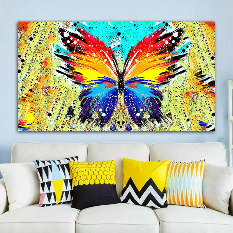 Quadro Minimalista Astratto Farfalla Colorata Poster Pittura A Olio Su Tela Wall Art Per Soggiorno Decorazione Domestica Senza Cornice Paintings On Canvas Butterfly Paintingpicture Canvas Aliexpress