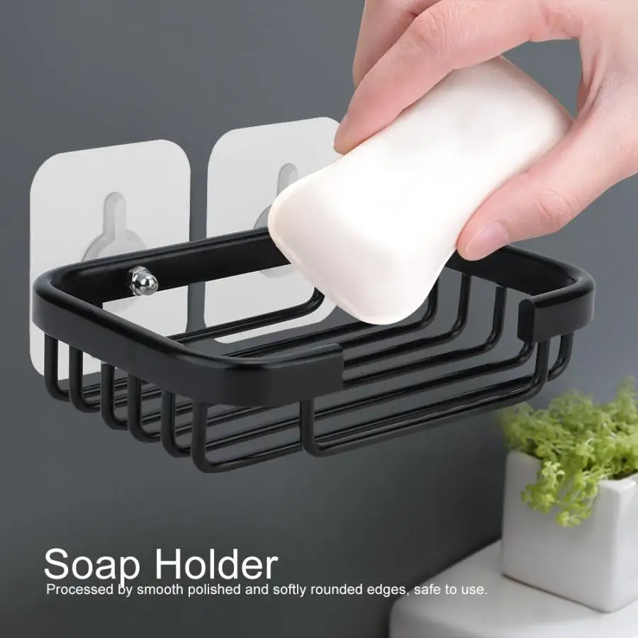 

Wall Mounted Soap Holder Aluminum soap Storage Rack Bathroom Kitchen Organizer Tray soap dish