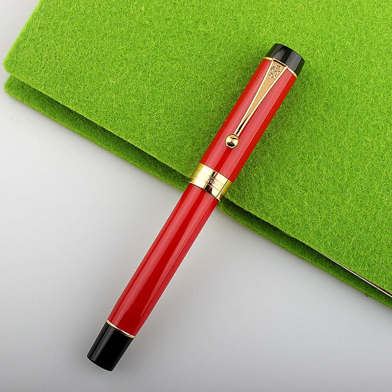 Jinhao 9019 Plua Estilográfica Dadao Series Azul Oscuro Acrílico Oro Tri #8 Punta Ediana Con