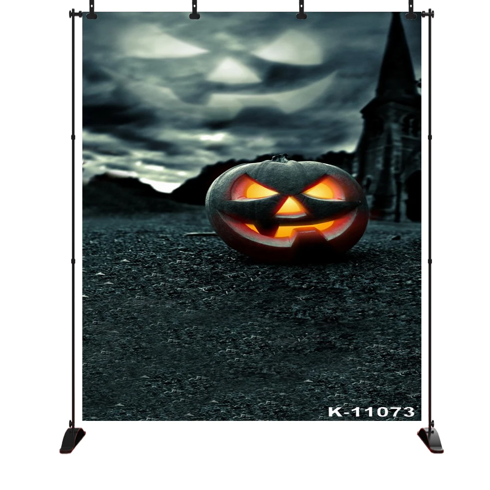 

Halloween photography background The huge scary pumpkin lamp shadow in the sky Shady castle Photo Background Props