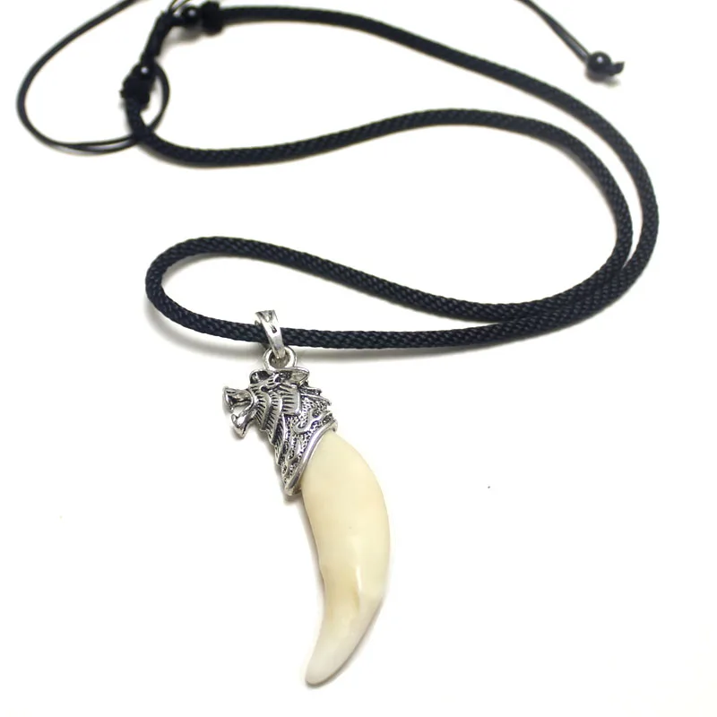 Wolf Tooth Necklace Man Brave Real Tooth Pendant Punk Rock Wild Accessories Classic Jewelry fang tooth necklace stainless steel pendant necklace