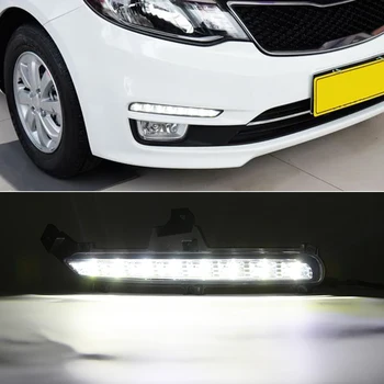 

CSCSNL 1 Pair Daytime Running Light Car Accessories Waterproof ABS 12V DRL Fog Lamp Decoration For Kia Rio K2 2015 2016
