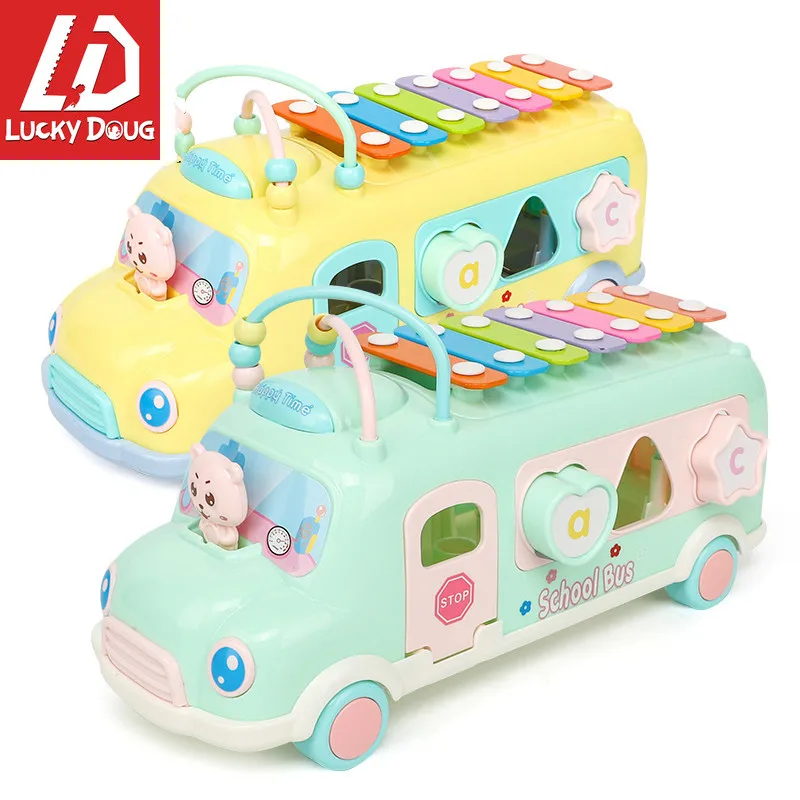 

Baby Toys for newborns 7 Scales Melody Piano Keyboard School Bus Educational Toys for children musical Toys 0-12 month Newest