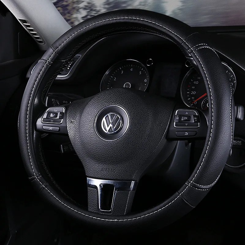 Автомобильный чехол на руль Four сезонные универсальные fxpt кожаные белые внутренние кольца противоскользящие автомобильные принадлежности универсальный зажим крышка 38 см