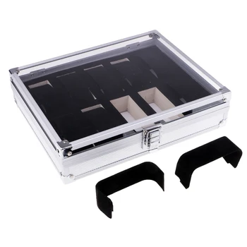 

Jewelry Organizer 10 Grids Slots Watch Storage Display Case Gift 26x21x6.5cm