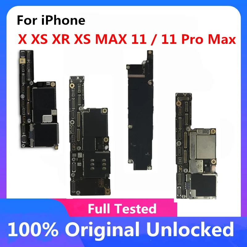 Unlocked Motherboard For iPhone X XS XR MAX 11 12 Without/With Face ID Full Chips Support IOS Update Tested | Мобильные телефоны и