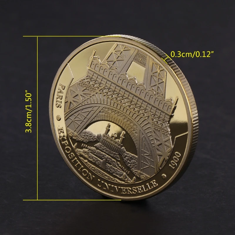 Памятная монета с оригинальными рисунками "Парижская башня здания художественные подарки для коллекции BTC Биткоин из алюминиевого сплава
