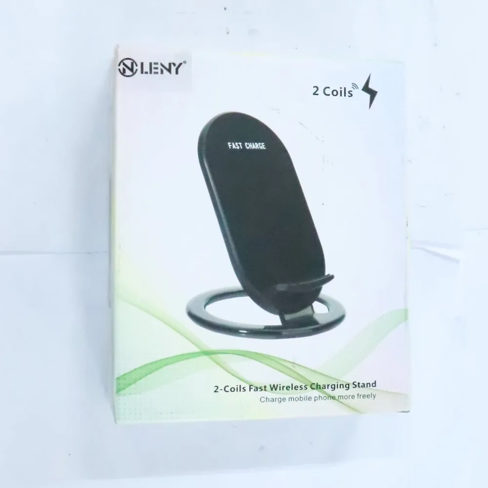 Universal N900 Wireless Fast Charger Stand Holder With LED Indicator Light 2-Coils 15W Fast Charging Pad Stand