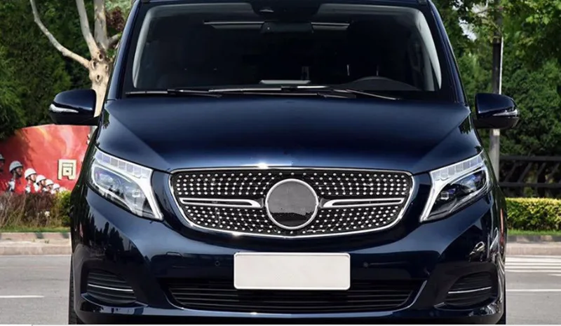 Viano V класс Алмазная решетка черный серебристый хром для Mercedes Benz V260 V250 AMG линия переднего бампера гоночный гриль
