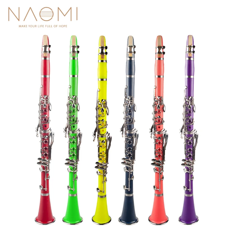 

NAOMI ABS B Flat 17 Keys Clarinet with 2 Barrel Protector Bracket Pocketbook Mouthpiece 10 Reed and More