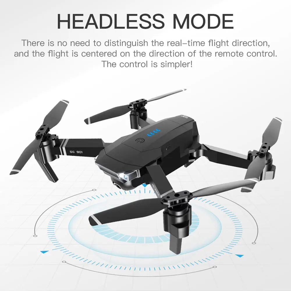  SG901 Camera Drone 4K Dual Camera smart follow RC Quadrocopter Foldable Arm WIFI FPV Professional D - 4000127899182