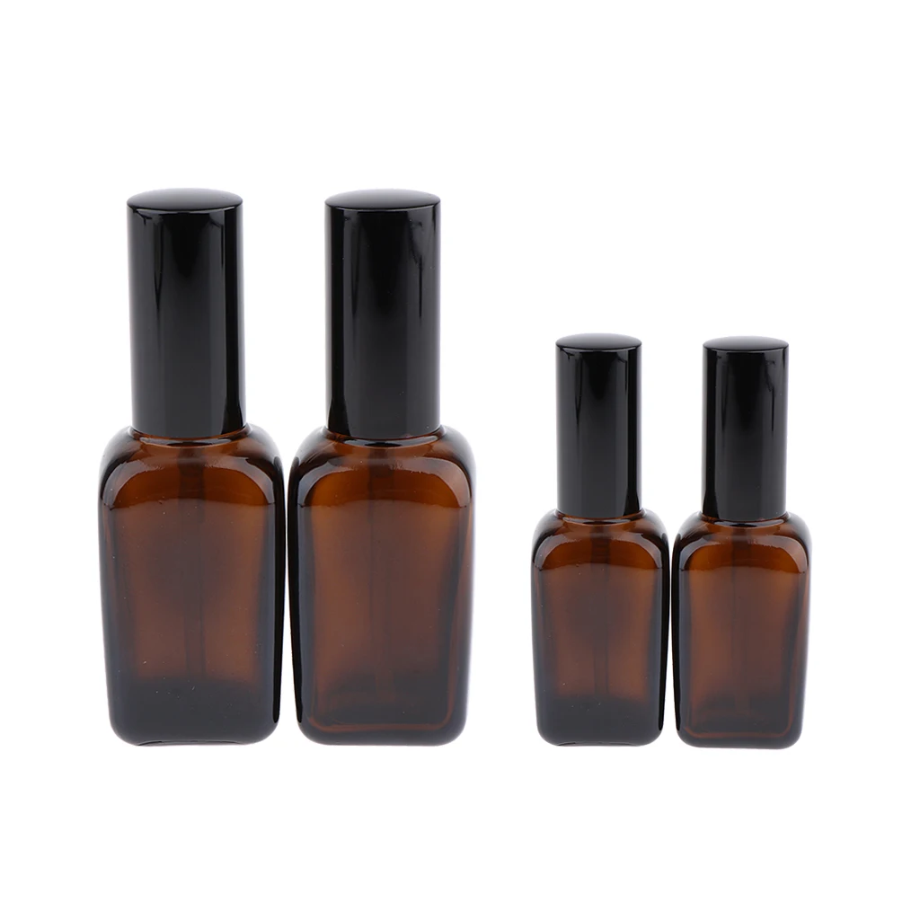 4x Empty Glass Cosmetics Bottles Pump Spray Bottles Fine Mist Sprayer Containers for Travel Refillable, 50ml and 100ml