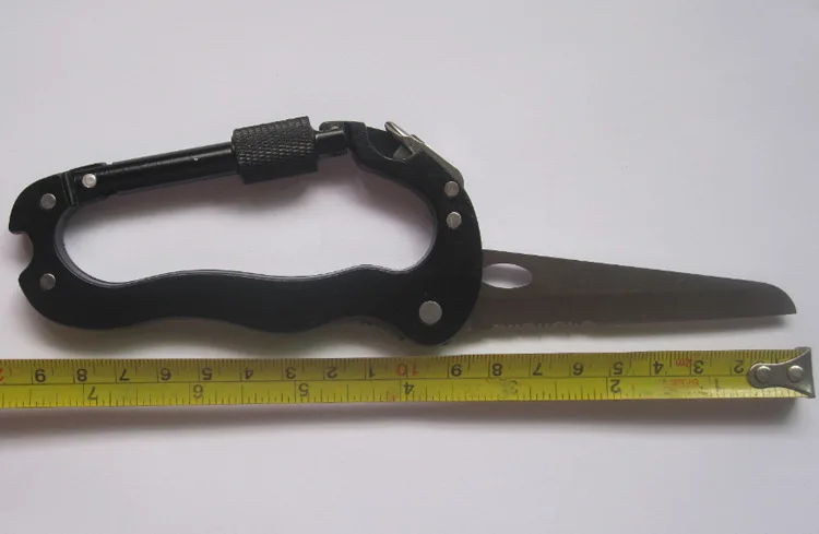 Многофункциональный нож-карабин пять в одном Открытый QuickDraw Buckle Backsaw e d c инструмент d-типа карабин складной нож