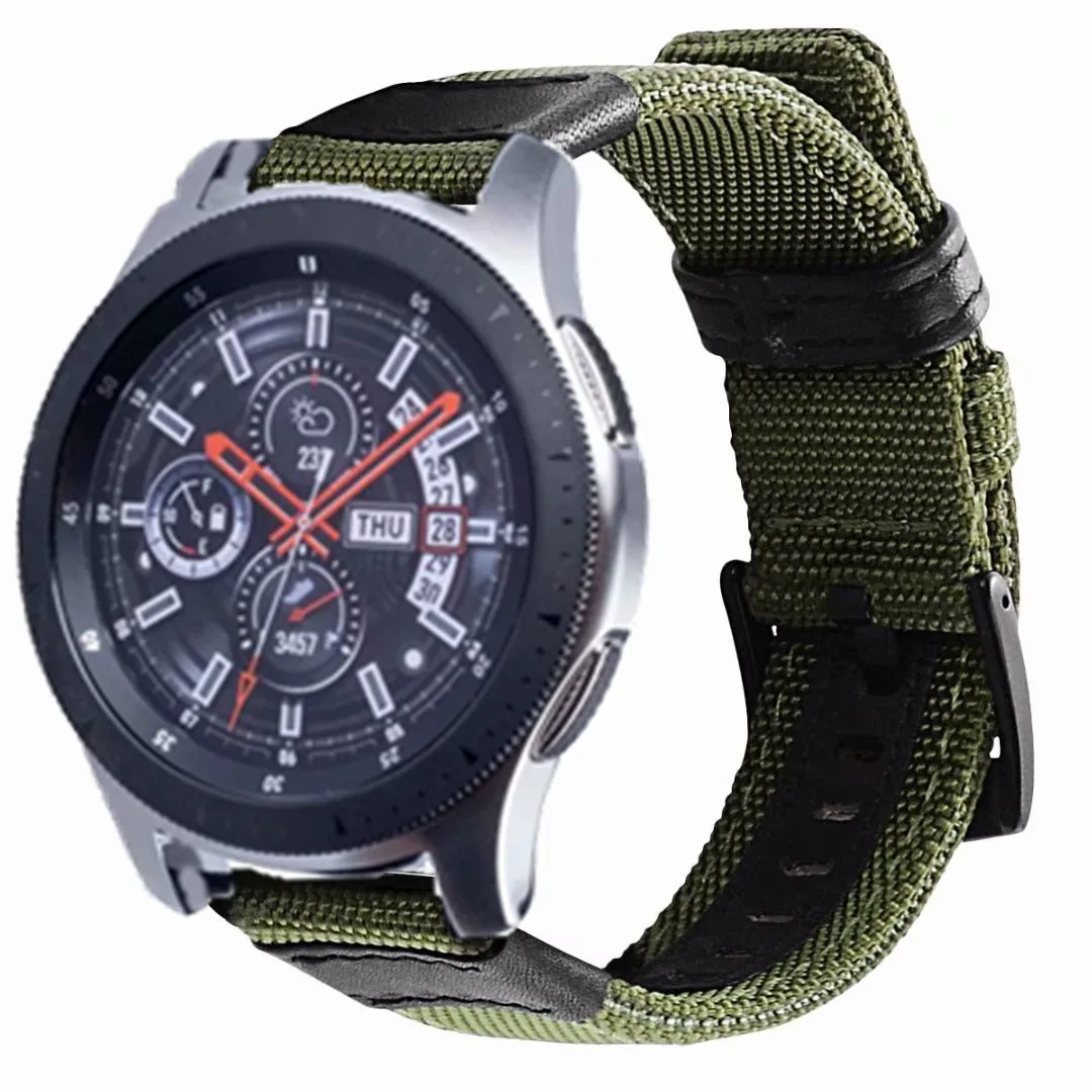 20 мм 22 холщовый нейлоновый ремешок для Samsung Gear Sport S2 S3 Galaxy Watch 42/46 Jeep Huami Amazfit Bip Pebble