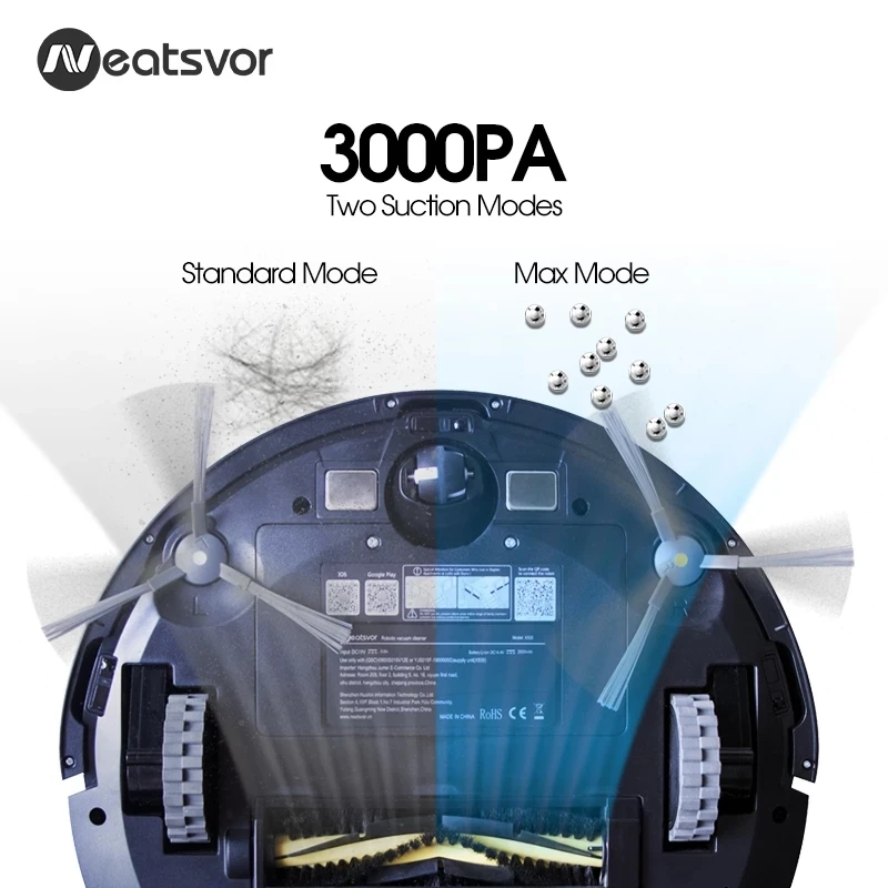 Neatsvor X500 Robot Vacuum Cleaner Smart Mapping,App & Voice Control,Dry  sweepWet Mopping3in1 Pet Hair Home Auto Charge Vacuum