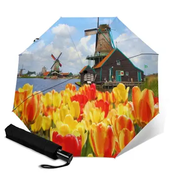 

Windmill creative men's and women's automatic three fold umbrella rainy day colorful fashion umbrella
