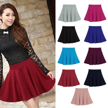 

New Women Skirt Sexy Mini Short Skirt Fall Skirts Womens Stretch High Waist Pleated Tutu Skirt EIG88