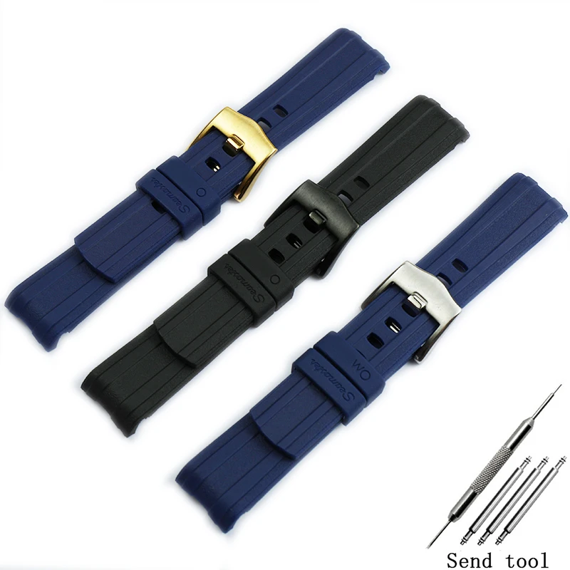 20mm silicone strap suitable for Omega Seamaster 300 men and women rubber sports waterproof 316L solid stainless steel buckle